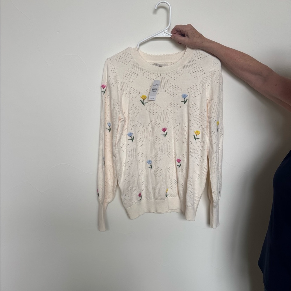 COPY - Cream Floral Knit Sweater